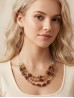 Fashion Diamond Beads Necklace and Earrings Set